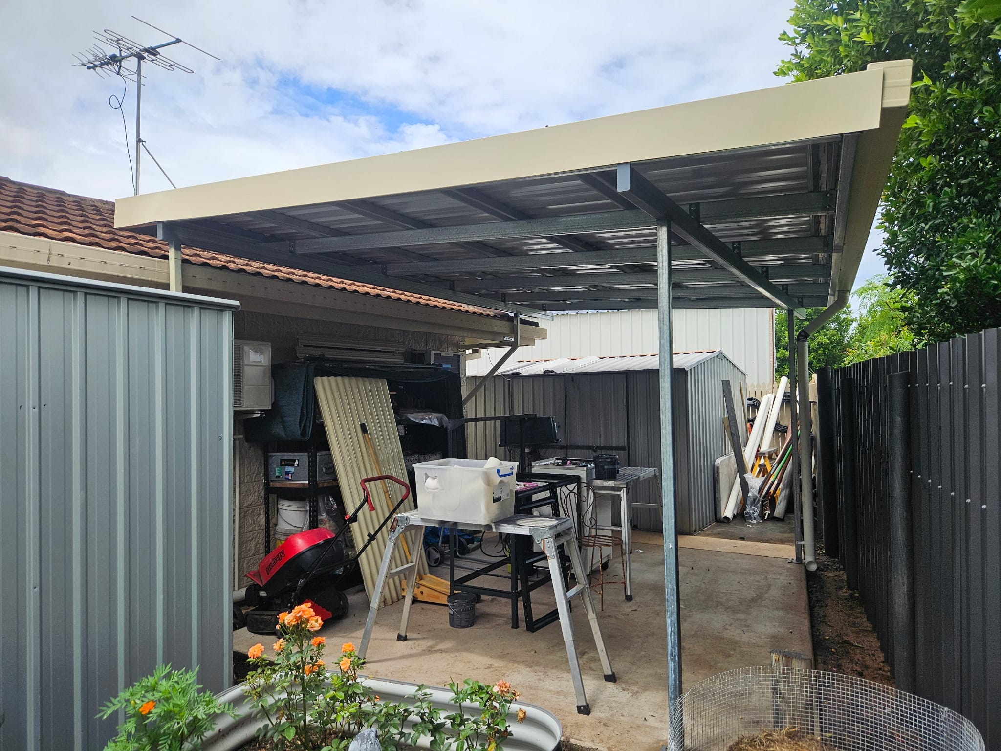 Patio cover after